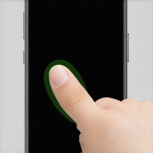 A thumb tapping a well-spaced mobile menu item on a smartphone screen.