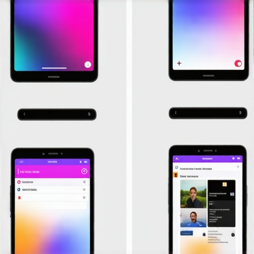 Comparison of a bad stretched mobile design and a professional tablet-optimized grid.
