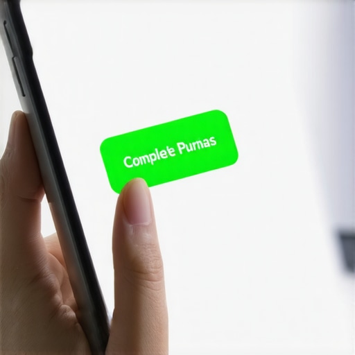 A person successfully completing a mobile purchase with a single thumb tap on a well-designed checkout page.