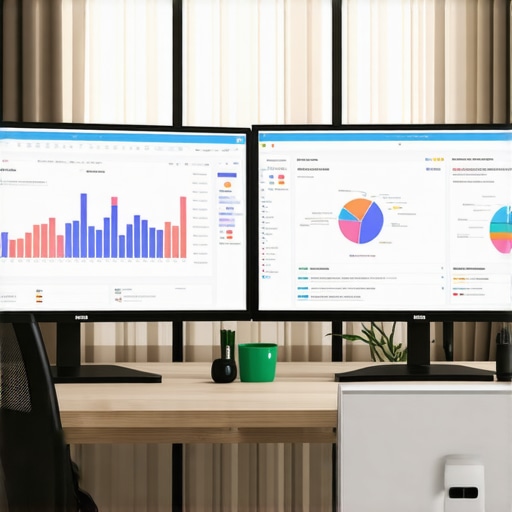 Modern marketing workspace showing PPC analytics and growth tracking tools