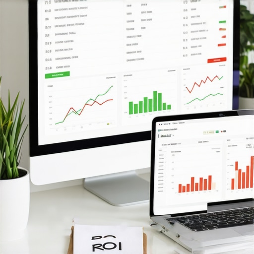 Professional Technical SEO and PPC Monitoring Tools A modern workspace showing SEO crawling software and PPC campaign data on multiple screens for website maintenance.