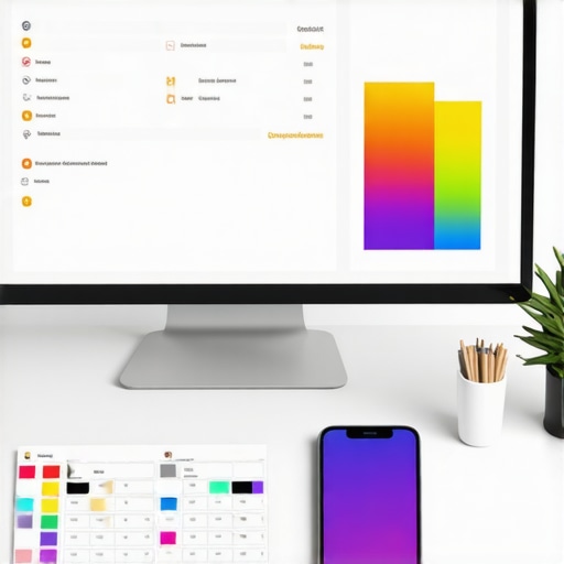 Figma Stark plugin and accessibility checking tools on a designer's desk