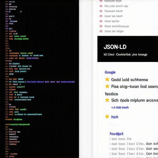 A visual representation of how valid JSON-LD code transforms into a rich snippet search result.