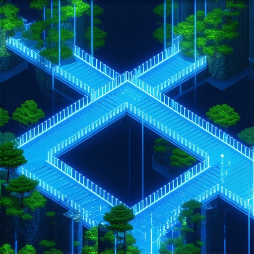 Isometric website structure showing internal linking bridges