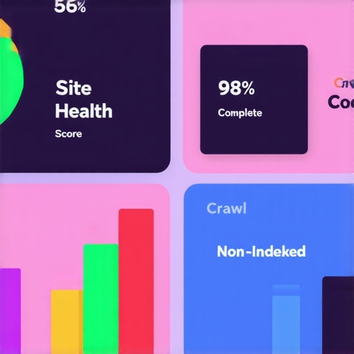 A screenshot of a technical SEO tool showing high site health and crawling metrics for a website.