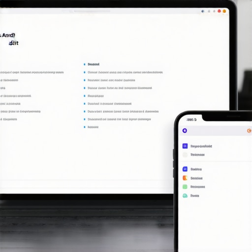 A split view of a technical website audit and mobile user interface optimization.
