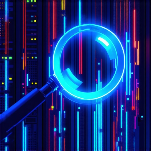 An illustration showing a technical audit of server logs and data streams for SEO optimization