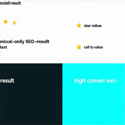 A comparison showing why technical rankings need conversion-focused copy and design to succeed.